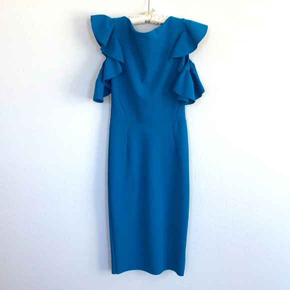 CHIARA BONI V-Neck Knee-Length Dress Size: Small Sz 42 - Picture 13 of 16